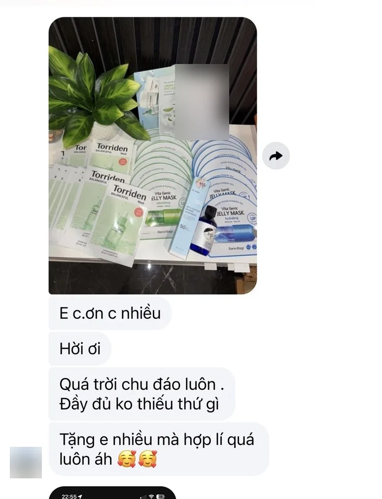 Real customer message (name hidden)
